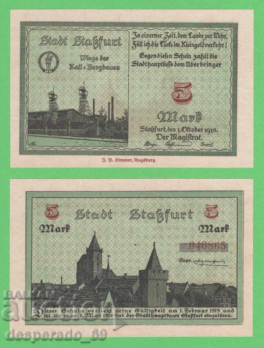 (¯`'•.¸GERMANY (Staßfurt) 5 γραμματόσημα 1918 UNC¸.•'´¯)