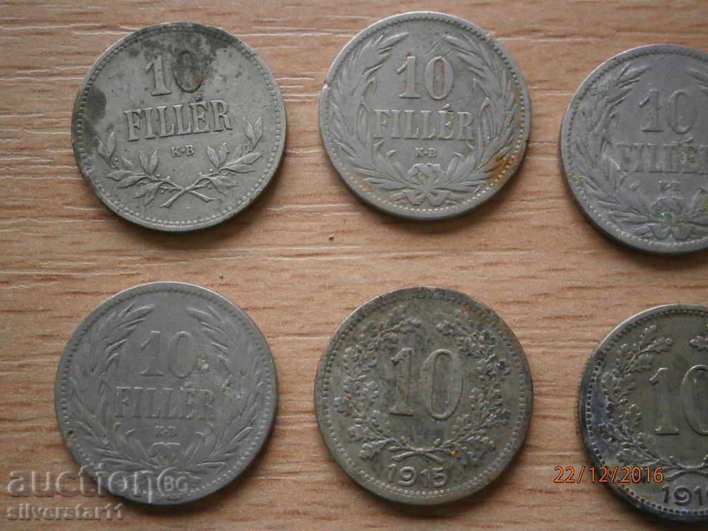 10 ФИЛЕР 10 ХЕЛЕР 1894 1895 ЛОТ 1909 1915 1916 с цена 21.00 лв. | € 10.74 10 ФИЛЕР 10 ХЕЛЕР 1894 1895 ЛОТ 1909 1915 1916 с цена 21.00 лв. | € 10.74