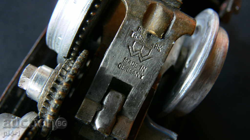 Delivery of An ancient large metal locomotive