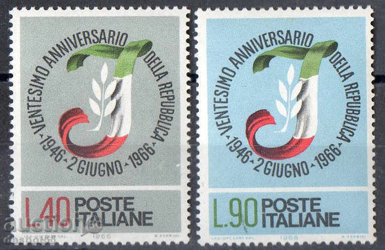 1966. Italiya.20 Republicii Italia.