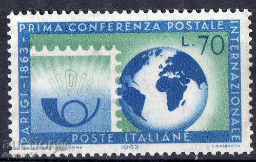 1963. Italy. 100 years from the first postal conference, Paris.