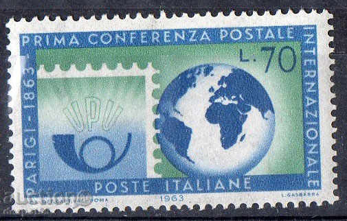 1963. Италия. 100 г. от първата пощенска конференция, Париж.