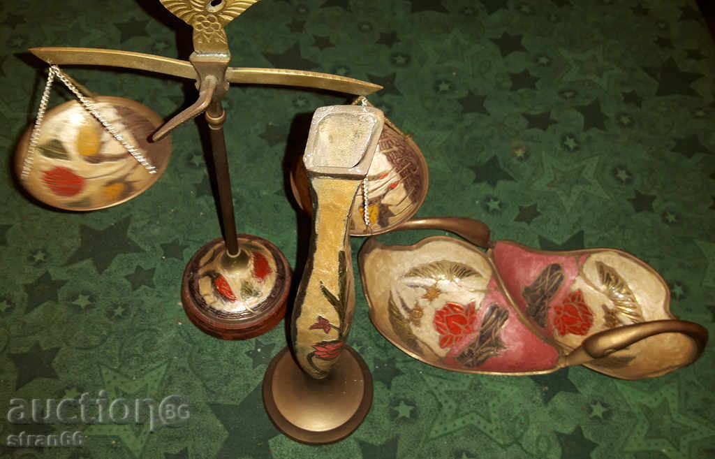 Μοναδικό Antique Brass - Βάζο, Ζυγός και μπομπονιέρα