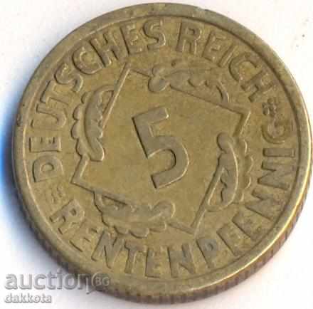 Германия 5 рентенпфенига 1924а