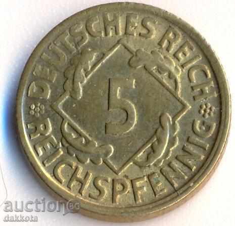 Германия 5 рейхспфенигa 1925d