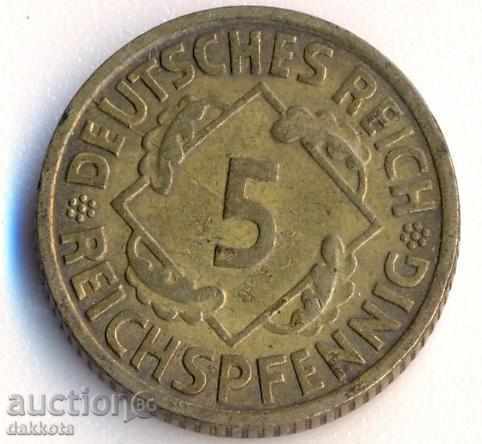 Германия 5 рейхспфенигa 1935a