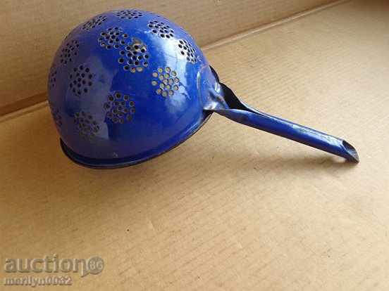 Μεταλλικό σουρωτήρι με σμάλτο της Σοσιαλιστικής καθεστώτος, εμαγιέ κατσαρόλα, σουρωτήρι 1949 - 6 Μεταλλικό σουρωτήρι με σμάλτο της Σοσιαλιστικής καθεστώτος, εμαγιέ κατσαρόλα, σουρωτήρι 1949 - 6