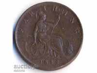 Великобритания фартинг на кралица Виктория 1884 година