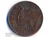 Великобритания фартинг на кралица Виктория 1891 година