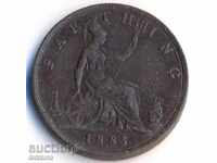 Великобритания фартинг на кралица Виктория 1885 година