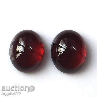 Аукцион гранат - естествен - кабошон 3 броя -сет