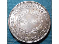 Denmark 2 Crowns 1945 Rare UNC Silver