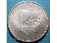Danemarca 10 Coroane 1967 Rare UNC Silver