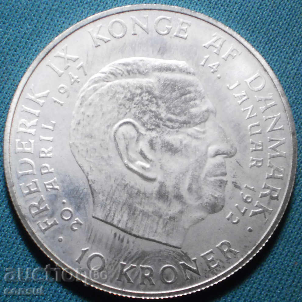 Danemarca 10 Coroane 1972 Rare UNC Silver cu preț € 28.12 | 55.00 BGN