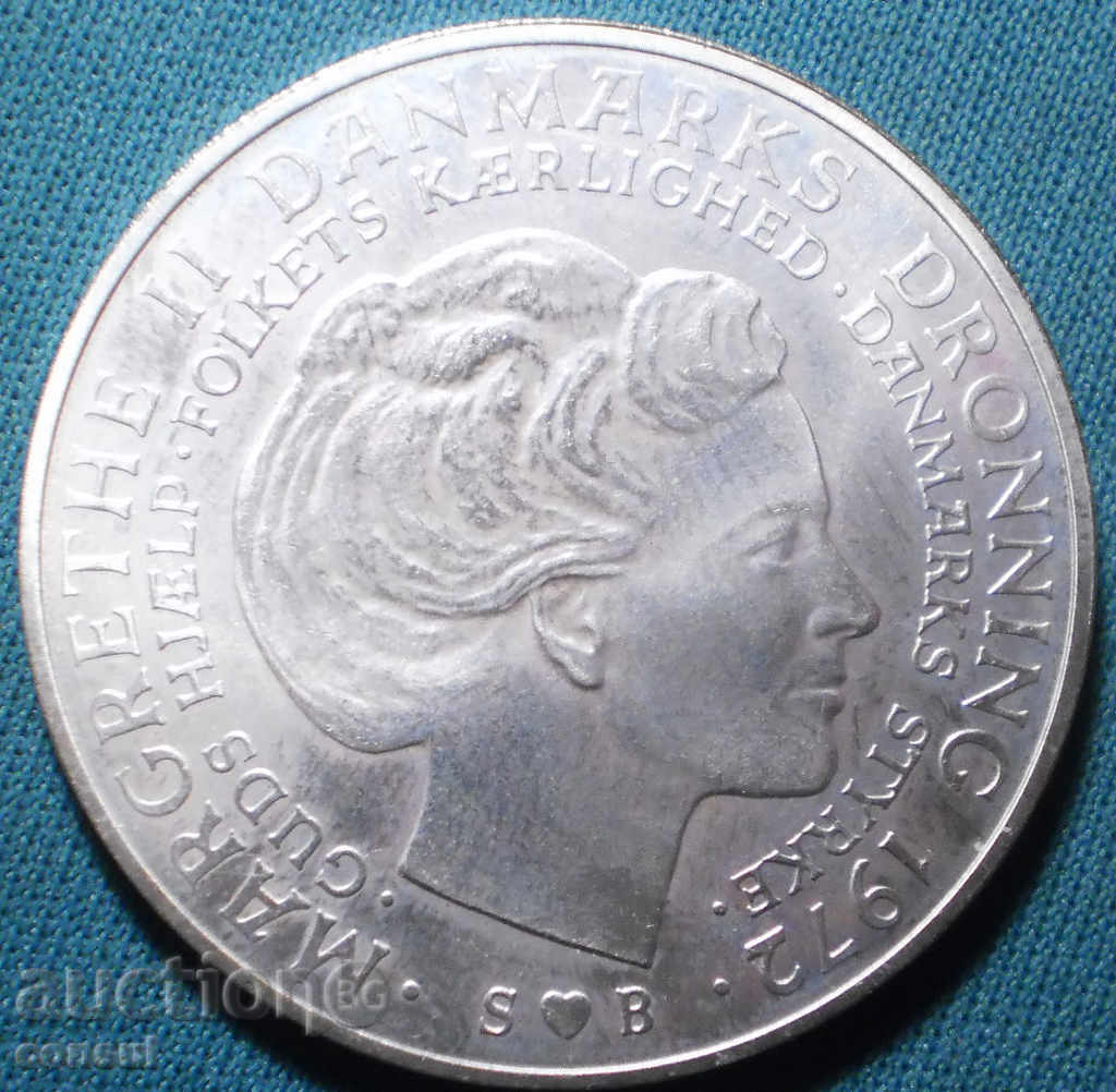 Δανία 10 Crowns 1972 Rare UNC Silver