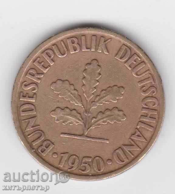 10 Pfennig FRG 1950 letter J with price 0.70 BGN | € 0.36 10 Pfennig FRG 1950 letter J with price 0.70 BGN | € 0.36
