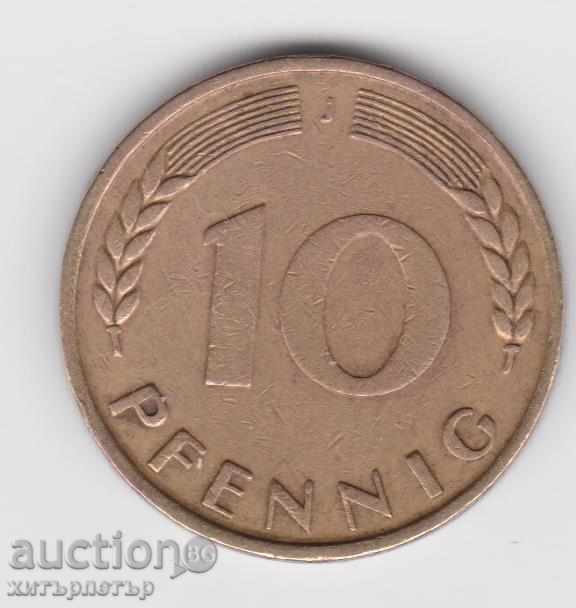 10 Pfennig FRG 1950 letter J 10 Pfennig FRG 1950 letter J
