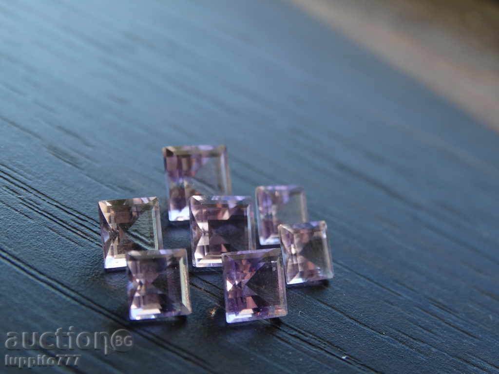 Auction amethyst - natural - facet - 7 sets Auction amethyst - natural - facet - 7 sets