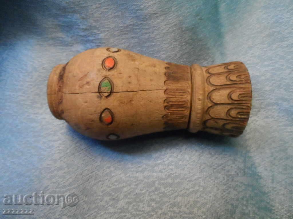 Old Wooden Pyrographed Salt Cellar with price 10.00 BGN | € 5.11 Old Wooden Pyrographed Salt Cellar with price 10.00 BGN | € 5.11