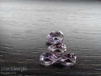 amethyst - natural - faience - 4 pieces - set