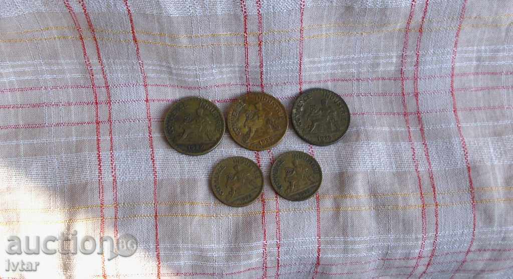 Аукцион Лот френски монети, бонове от 1922/23/25г. Аукцион Лот френски монети, бонове от 1922/23/25г.