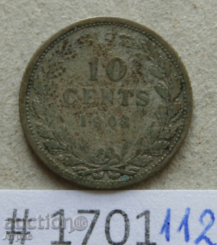 10 cents 1903 Netherlands - silver coin