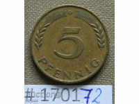 5 pfennig 1950 D - GFR