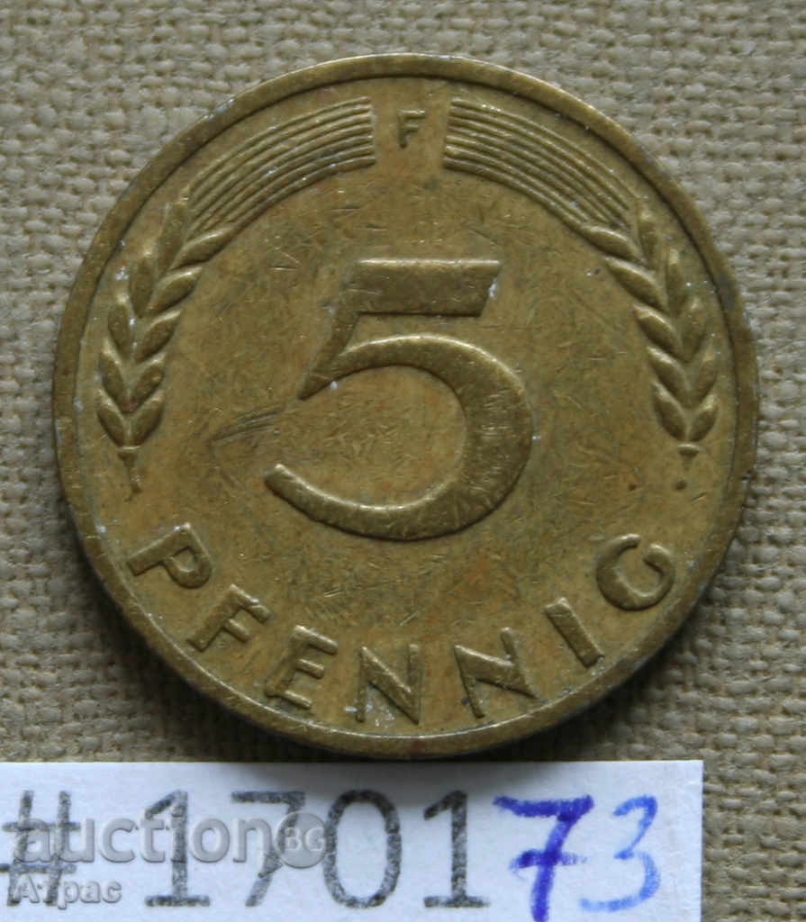 5 pfennig 1950 F - FGR