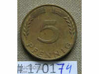 5 pfennig 1970 D - GFR