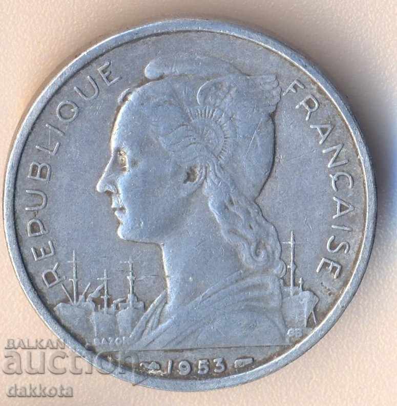 Мадагаскар 5 франка 1953 година с цена 20.00 лв. | € 10.23