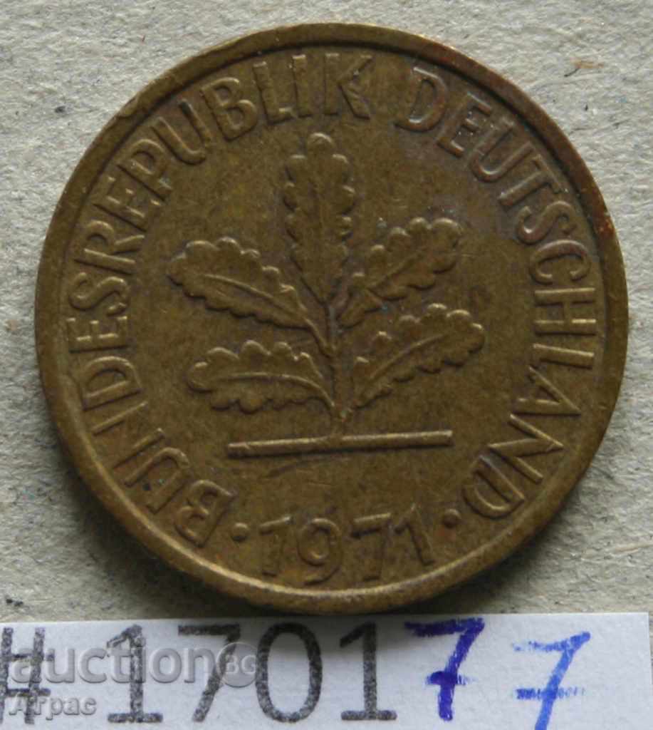 5 pfennig 1971 J - FGR cu preț € 0.26 | 0.51 BGN