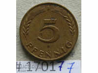 5 pfennig 1971 J - FGR