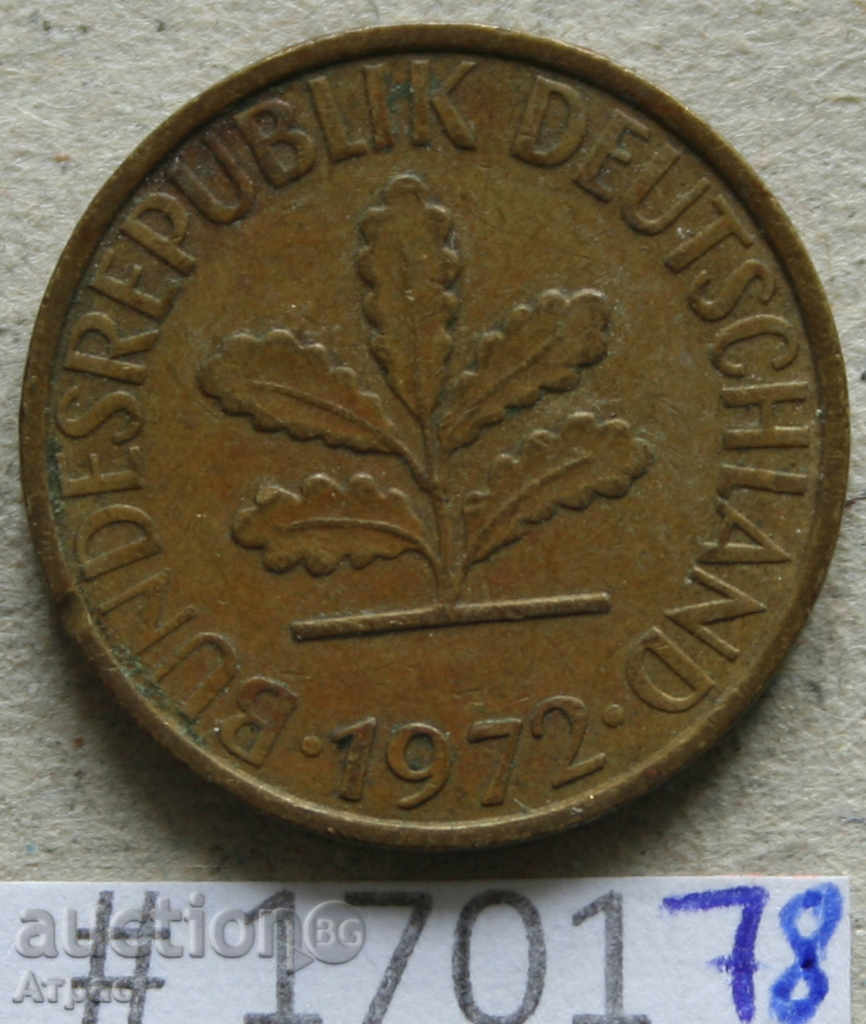 5 pfennig 1972 J - FGR cu preț € 0.26 | 0.51 BGN