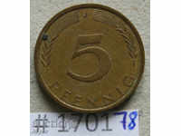 5 pfennig 1972 J - FGR