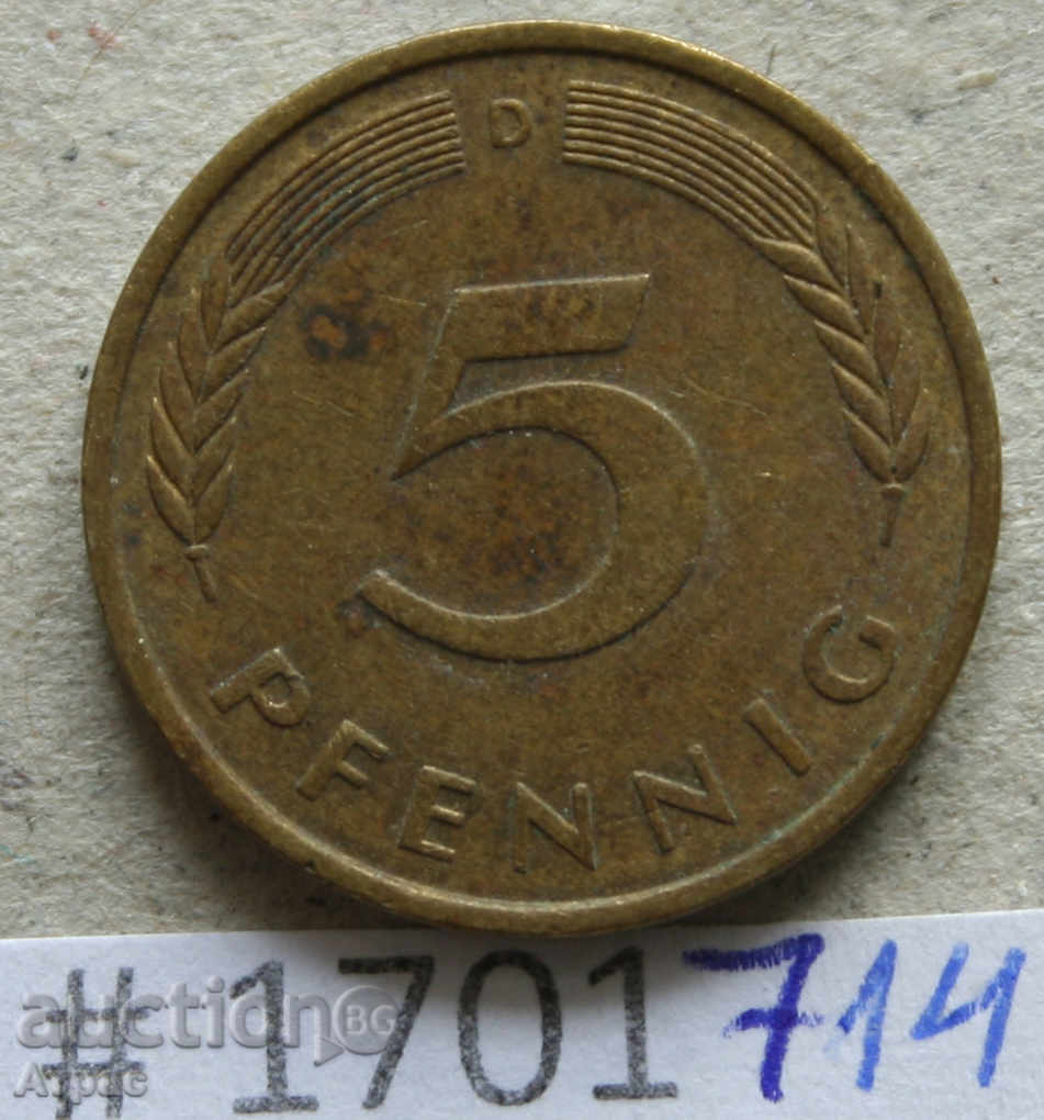 5 pfennig 1976 D - GFR