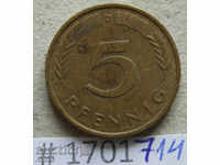 5 pfennig 1976 D - GFR