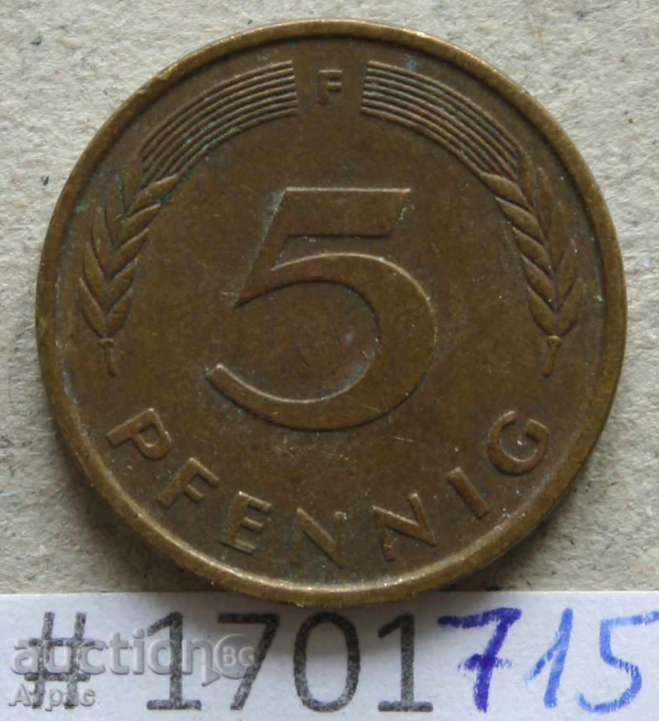 5 pfennig 1976 F - FGR