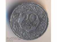 Полша 20 гроша 1923 година, никел