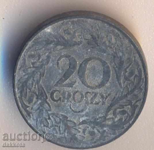 Полша 20 гроша 1923 година, цинк