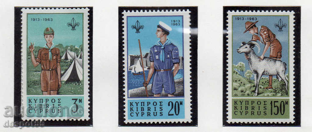 1963. Cyprus. 50 years Boy Scout Movement in Cyprus + Block.