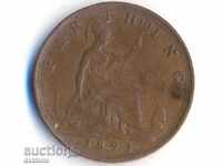 Великобритания фартинг 1893 година Виктория