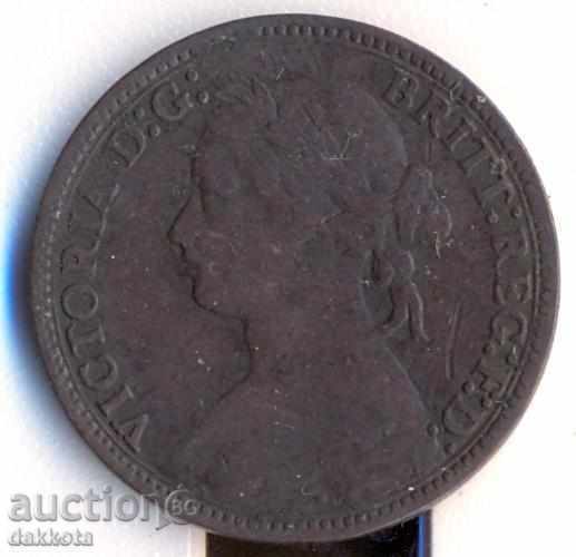 Великобритания фартинг 1879 година Виктория с цена 7.50 лв. | € 3.83