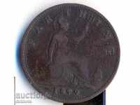 Великобритания фартинг 1879 година Виктория