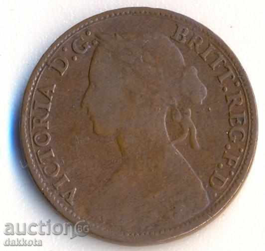 Великобритания фартинг 1861 година Виктория с цена 2.60 лв. | € 1.33