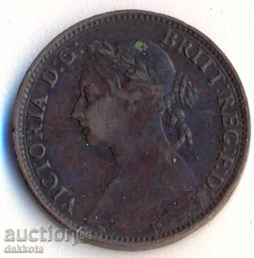 Великобритания фартинг 1885 година Виктория с цена 2.50 лв. | € 1.28