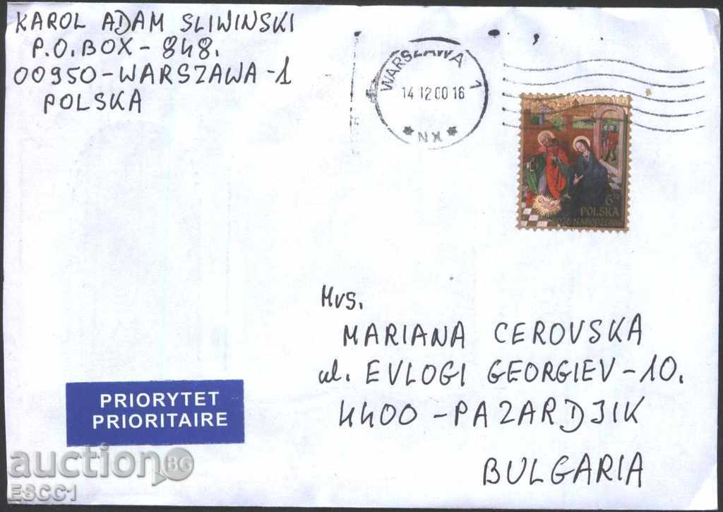 Traveled Christmas 2016 envelope from Poland