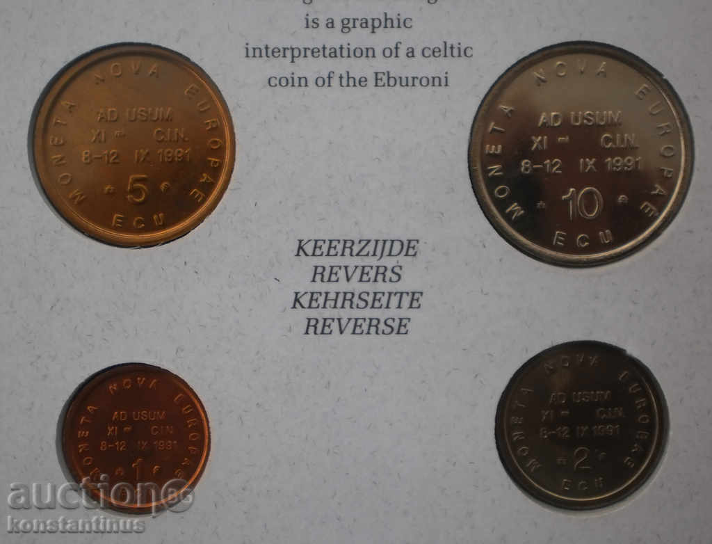 Licitație Setul european limitat - 1, 2, 5, 10 ECU 1991 UNC