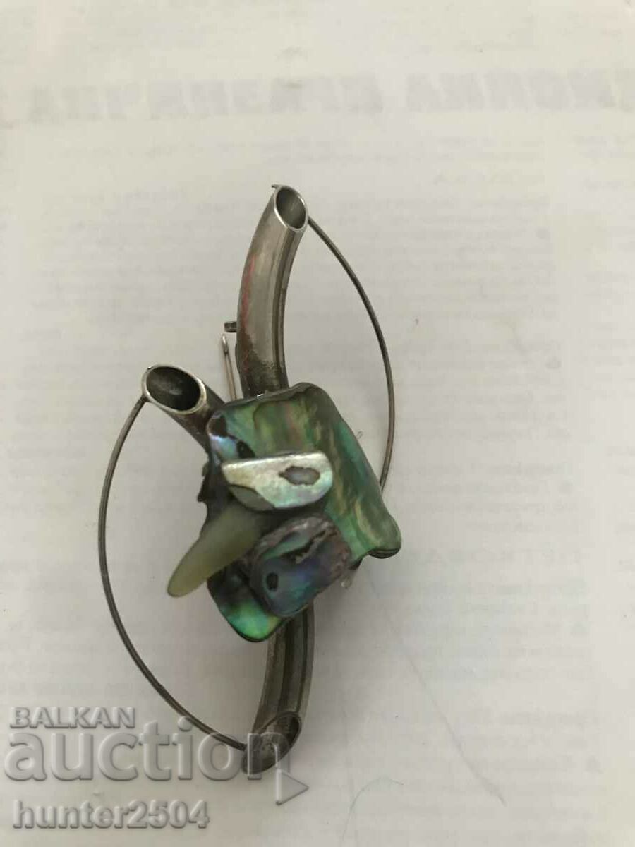 Mother-of-pearl brooch author's 7.5/4cm with price 49.95 BGN | € 25.54 Mother-of-pearl brooch author's 7.5/4cm with price 49.95 BGN | € 25.54