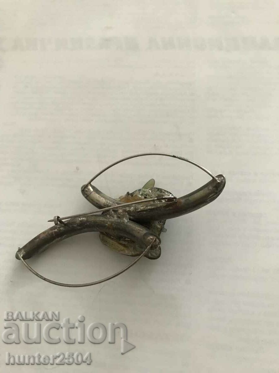 Auction Mother-of-pearl brooch author's 7.5/4cm Auction Mother-of-pearl brooch author's 7.5/4cm