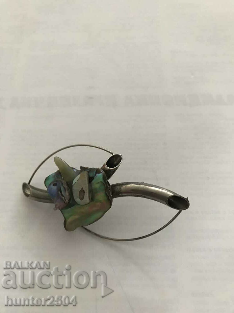 Broșă sidef de autor 7,5/4cm Broșă sidef de autor 7,5/4cm